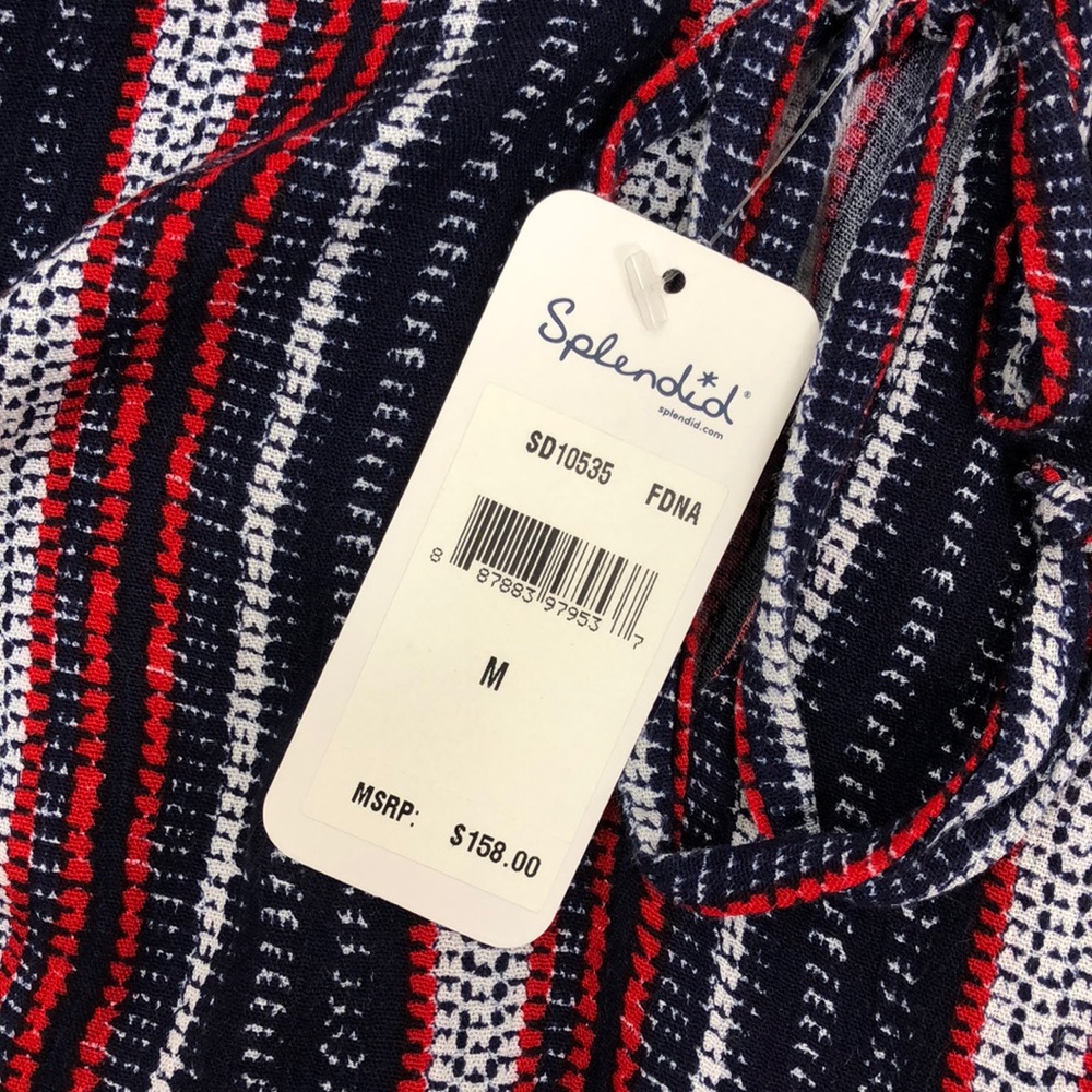 NWT Splendid Beachcomber Tiered Striped Dress MED - Picture 7 of 7